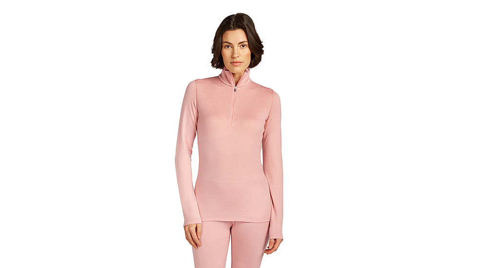 Icebreaker Merino 260 Tech Long Sleeve Half Zip Thermal Top - Womens, Blush, Medium, IBB043900GUM