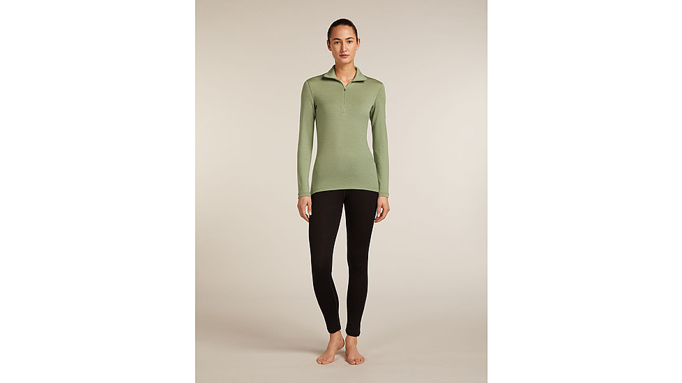 Icebreaker Merino 260 Tech Long Sleeve Half Zip Thermal Top - Womens, Lichen, Large, IBB04390A74L