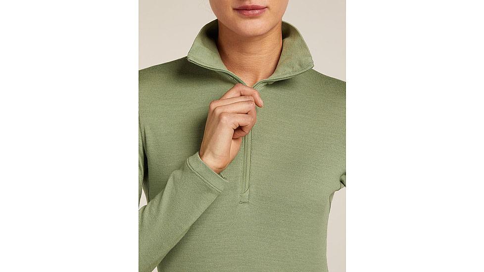 Icebreaker Merino 260 Tech Long Sleeve Half Zip Thermal Top - Womens, Lichen, Large, IBB04390A74L
