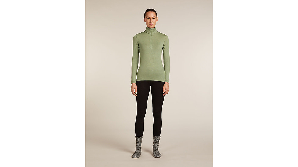Icebreaker Merino 260 Tech Long Sleeve Half Zip Thermal Top - Womens, Lichen, Large, IBB04390A74L