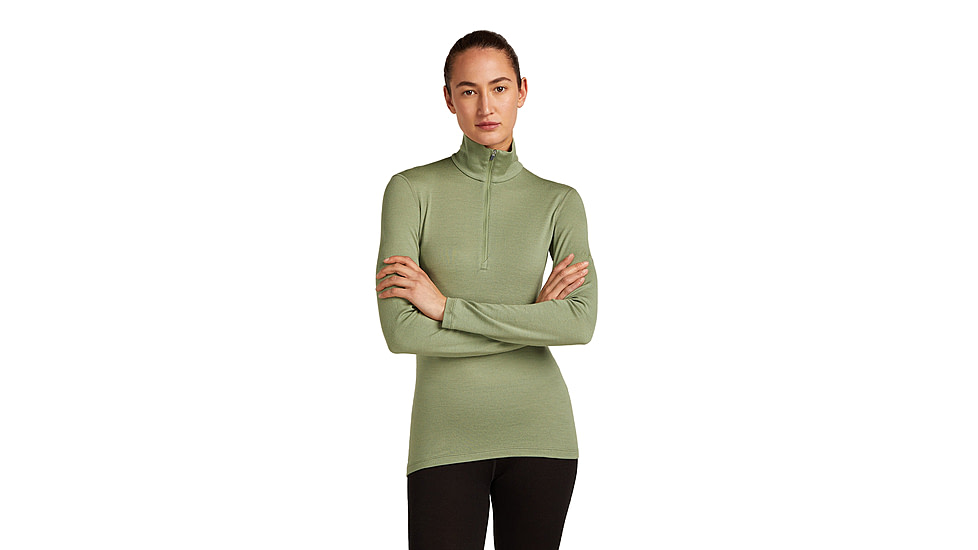 Icebreaker Merino 260 Tech Long Sleeve Half Zip Thermal Top - Womens, Lichen, Large, IBB04390A74L