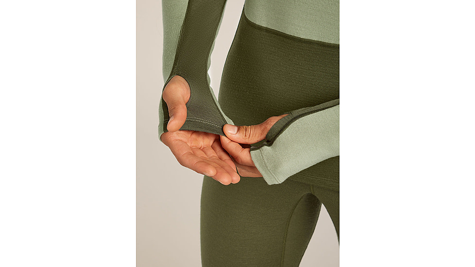 Icebreaker Merino 260 ZoneKnit Long Sleeve Crew Thermal Top - Mens, Loden/Lichen/CB, Extra Large, IB0A57CI0JFXL