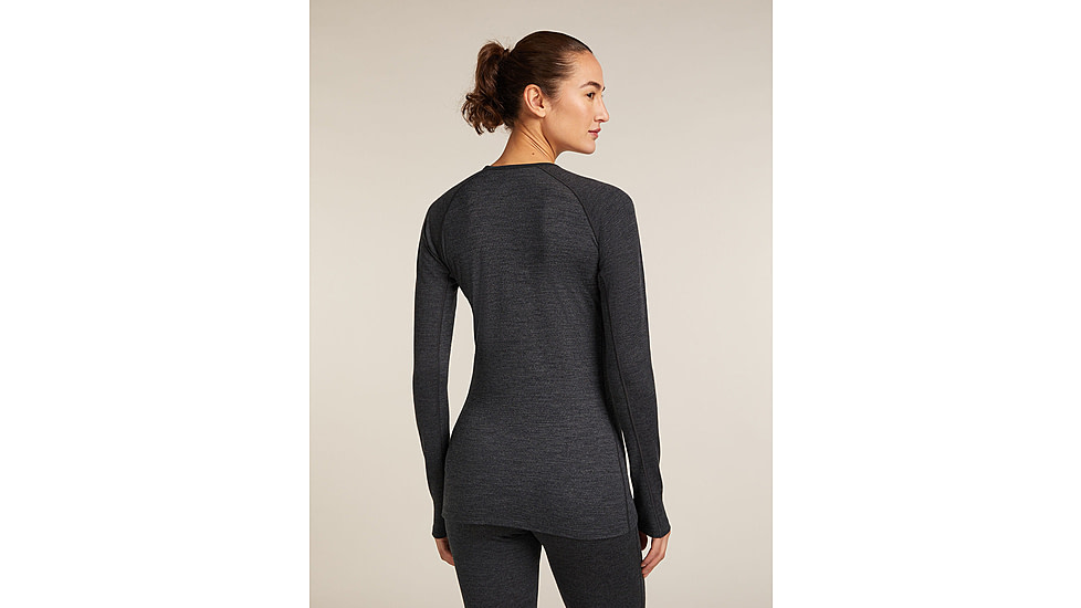 Icebreaker Merino 260 ZoneKnit Long Sleeve Crew Thermal Top - Womens, Jet HTHR, Medium, IB0A57CL011M
