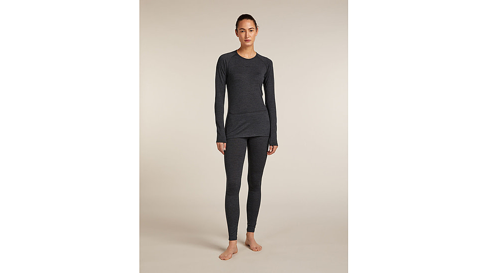 Icebreaker Merino 260 ZoneKnit Long Sleeve Crew Thermal Top - Womens, Jet HTHR, Medium, IB0A57CL011M