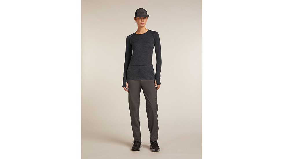 Icebreaker Merino 260 ZoneKnit Long Sleeve Crew Thermal Top - Womens, Jet HTHR, Medium, IB0A57CL011M