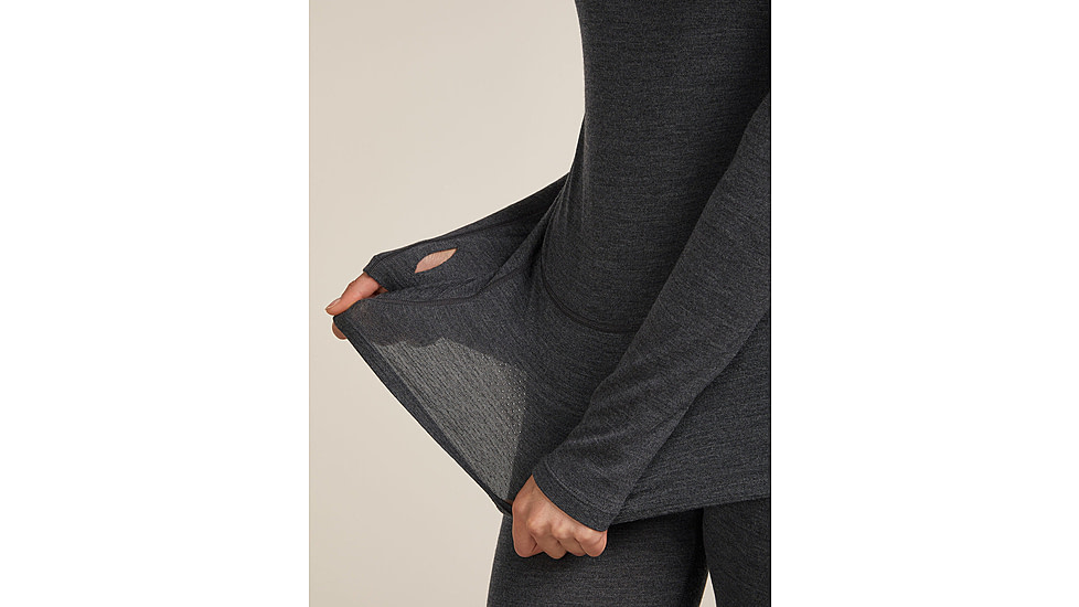 Icebreaker Merino 260 ZoneKnit Long Sleeve Crew Thermal Top - Womens, Jet HTHR, Medium, IB0A57CL011M