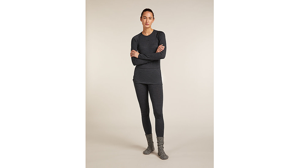 Icebreaker Merino 260 ZoneKnit Long Sleeve Crew Thermal Top - Womens, Jet HTHR, Medium, IB0A57CL011M
