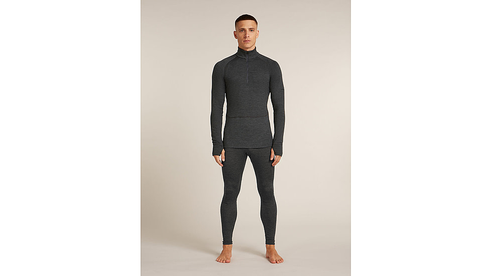 Icebreaker Merino 260 ZoneKnit Long Sleeve Half Zip Thermal Top - Mens, Jet HTHR, Large, IB0A57CJ011L