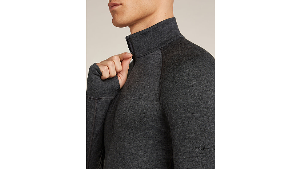Icebreaker Merino 260 ZoneKnit Long Sleeve Half Zip Thermal Top - Mens, Jet HTHR, Large, IB0A57CJ011L