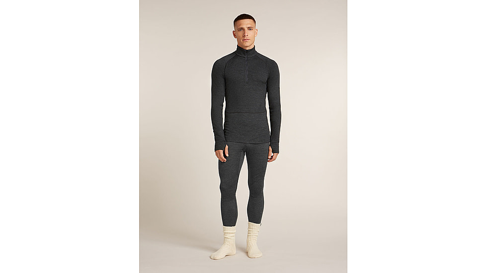Icebreaker Merino 260 ZoneKnit Long Sleeve Half Zip Thermal Top - Mens, Jet HTHR, Large, IB0A57CJ011L
