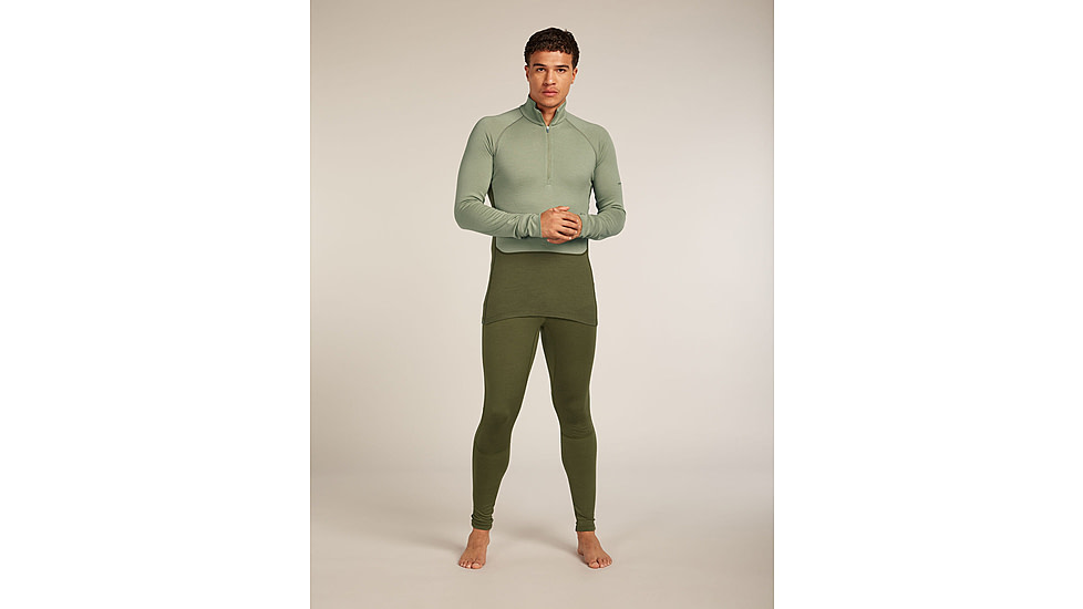 Icebreaker Merino 260 ZoneKnit Long Sleeve Half Zip Thermal Top - Mens, Loden/Lichen/CB, Large, IB0A57CJ0JFL