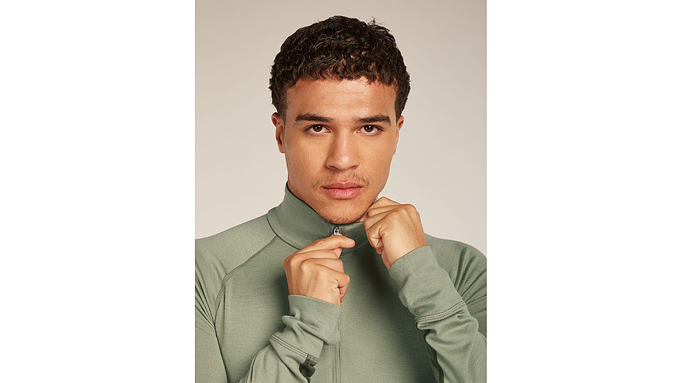 Icebreaker Merino 260 ZoneKnit Long Sleeve Half Zip Thermal Top - Mens, Loden/Lichen/CB, Large, IB0A57CJ0JFL