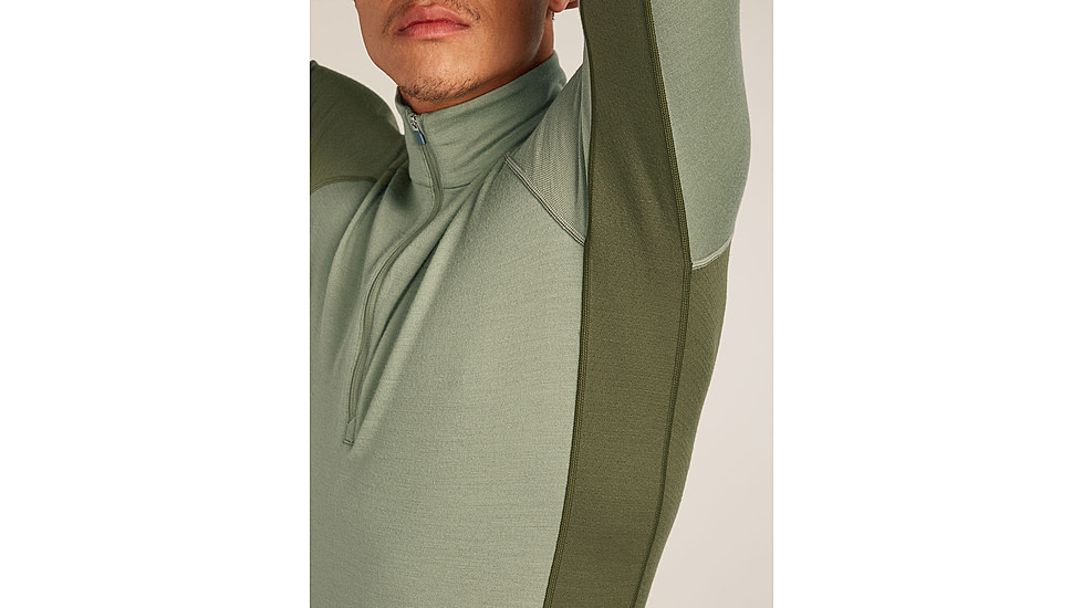 Icebreaker Merino 260 ZoneKnit Long Sleeve Half Zip Thermal Top - Mens, Loden/Lichen/CB, Large, IB0A57CJ0JFL