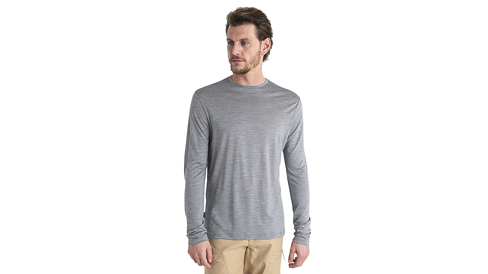 Icebreaker Merino Blend 125 Cool-Lite Sphere Long Sleeve Tee - Mens, Metro HTHR, Large, IB0A56ZL016L