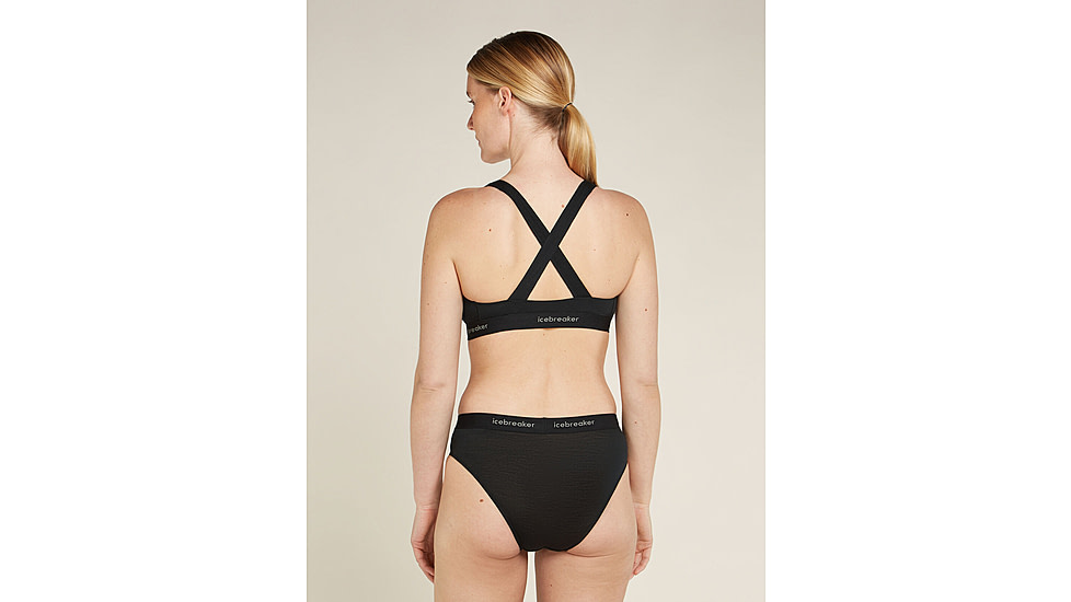 Icebreaker Merino Blend 125 Cool-Lite Sprite Racerback Bra - Womens, Black, Large, IB0A5724001L