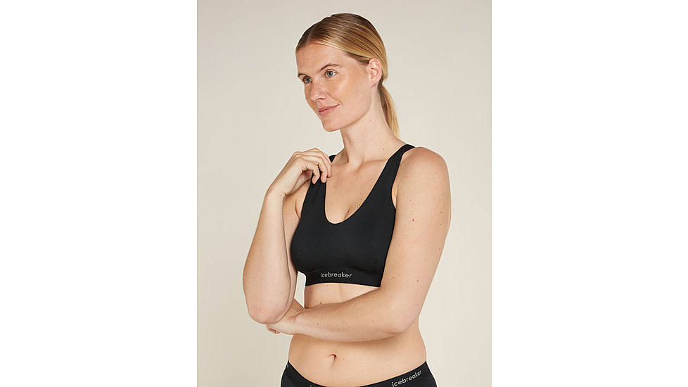 Icebreaker Merino Blend 125 Cool-Lite Sprite Racerback Bra - Womens, Black, Large, IB0A5724001L