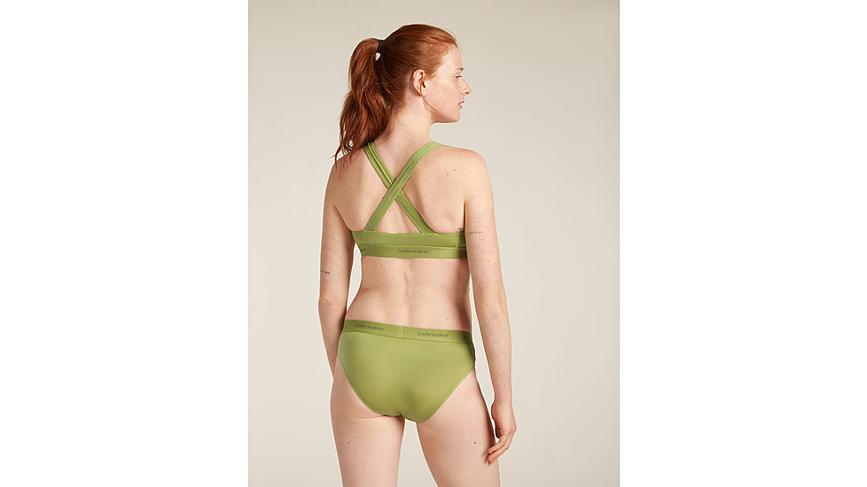 Icebreaker Merino Blend 125 Cool-Lite Sprite Racerback Bra - Womens, Olive, Extra Small, IB0A57240AAXS