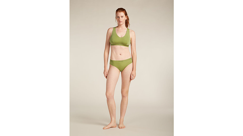 Icebreaker Merino Blend 125 Cool-Lite Sprite Racerback Bra - Womens, Olive, Extra Small, IB0A57240AAXS