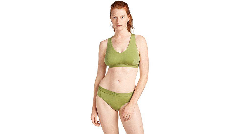 Icebreaker Merino Blend 125 Cool-Lite Sprite Racerback Bra - Women's, Olive, Extra Small, IB0A57240AAXS