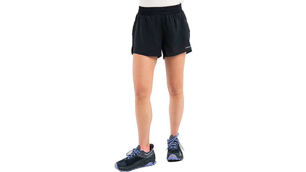 Icebreaker Merino Blend 125 ZoneKnit Speed 3'' Shorts - Women's, Black, Small, IB0A56XM001S