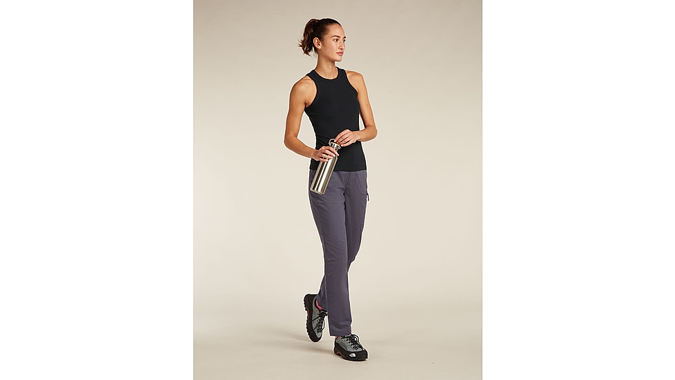 Icebreaker Merino Blend Rib Lotus Tank - Womens, Black, Extra Large, IB0A5779001XL