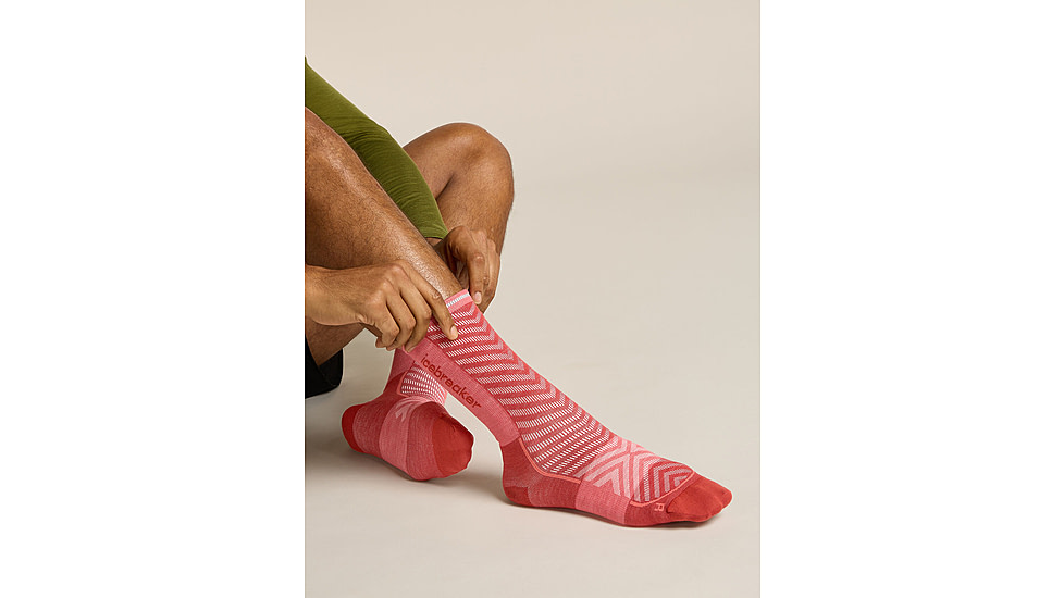 Icebreaker Merino Blend Run+ Ultralight Crew Socks - Mens, Jasper/Plume, Medium, IB0A56VL0FCM