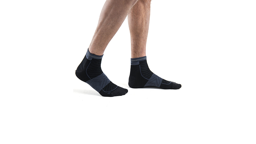 Icebreaker Merino Blend Run+ Ultralight Mini Socks - Men's, Carob/Graphite, Large, IB0A56VI0FFL