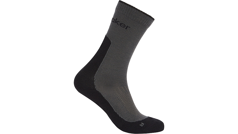 Icebreaker Merino Hike+ Light Crew Socks - Mens, Black/Obsidian, Medium, IB0A578O0FBM