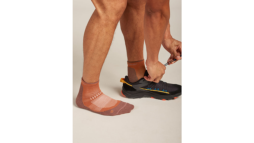 Icebreaker Merino Hike+ Light Mini Socks - Mens, Dusty Clay/Carob, Medium, IB0A578N0D7M