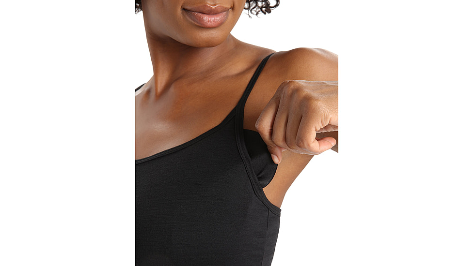 Icebreaker Merino Siren Bra Cami Singlet - Womens, Black, Extra Small, IB0A56BL001XS