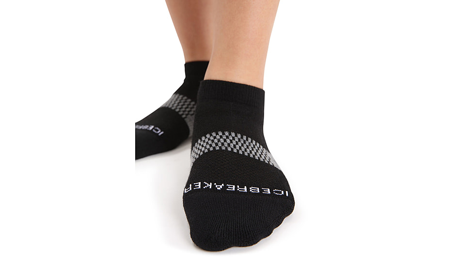 Icebreaker Multisport Light Micro Socks - Womens, Black/Snow/Metro Heather, Small, IB105128377S