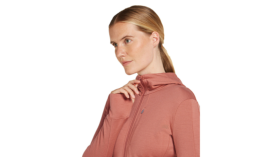 Icebreaker Women Merino 260 Quantum LS Zip Hoodie, Cedar Wood, S, IBBA56XR01MS
