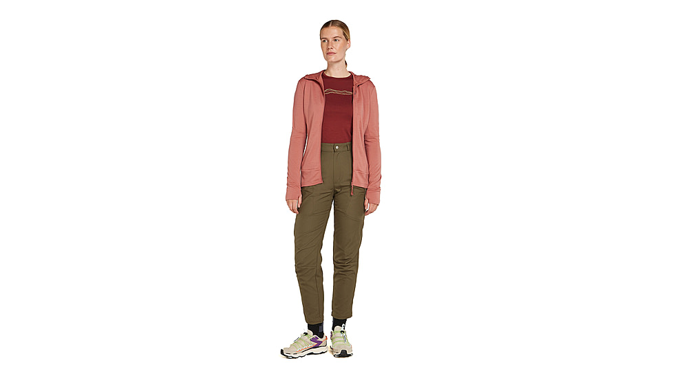 Icebreaker Women Merino 260 Quantum LS Zip Hoodie, Cedar Wood, S, IBBA56XR01MS