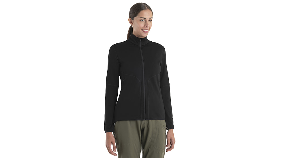 Icebreaker Women Merino 560 Realfleece Elemental LS Zip, Black, M, IBBA56SR001M