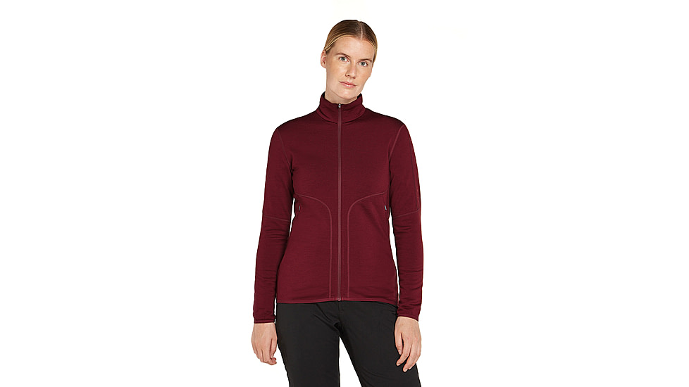 Icebreaker Women Merino 560 Realfleece Elemental LS Zip, Port, M, IBBA56SR01CM
