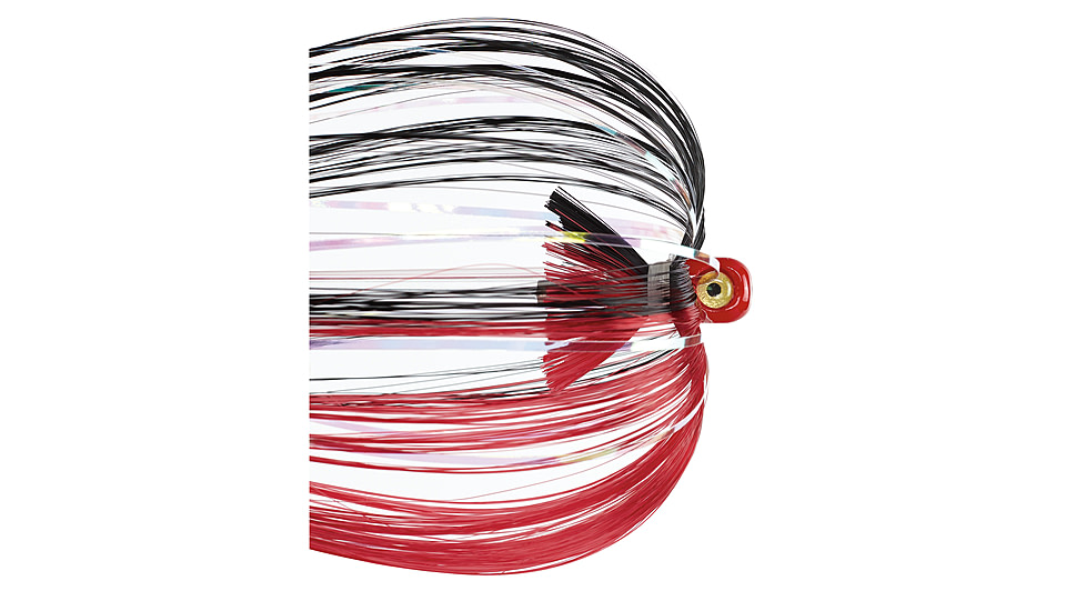 Iland Witches Bugs Saltwater Troll Lure, 7in, 1/4oz, Flash Red Head, Black/Red, IW143F-BK/RD