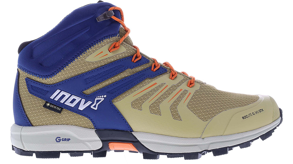 Inov-8 Roclite 345 G GTX V2 Hiking Boots - Mens, Khaki/Navy, 9.5/ 44/ M10.5/ W12, 001-071-KHNY-M-01-105
