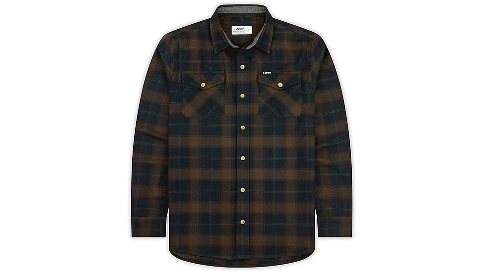 Jetty Mens Breaker Flannel Shirt, Brown, 2XL, F24BREA-M11002BRN-XXL