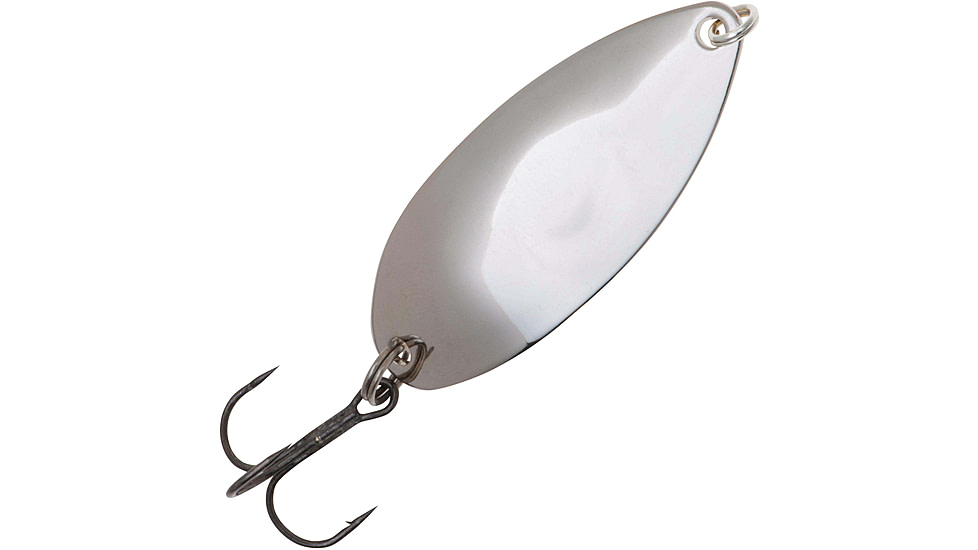 Johnson Shutter Spoon Hard Bait, 1/8 oz, 1 1/4in / 3cm, Hook Size 8, Chrome, 1293555