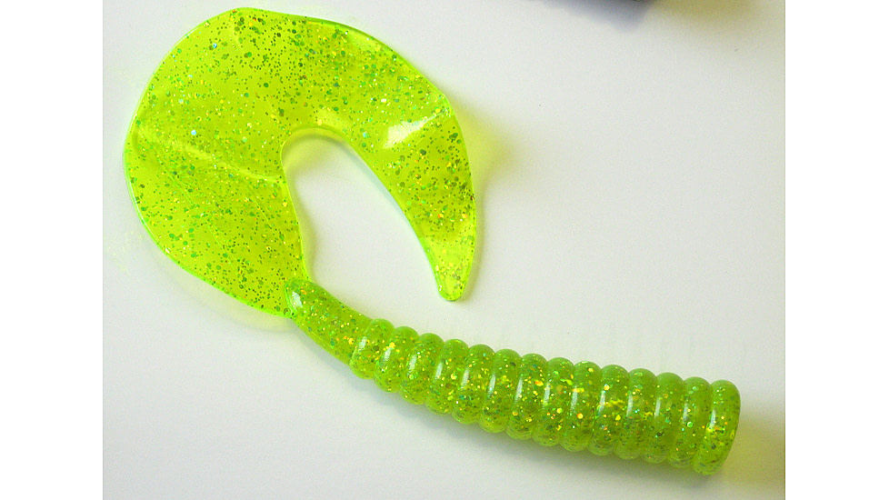 Kalin's Fishing Kalin Octogambo Grub, 8, 8in, Chartreuse Holographic, 8M10-533