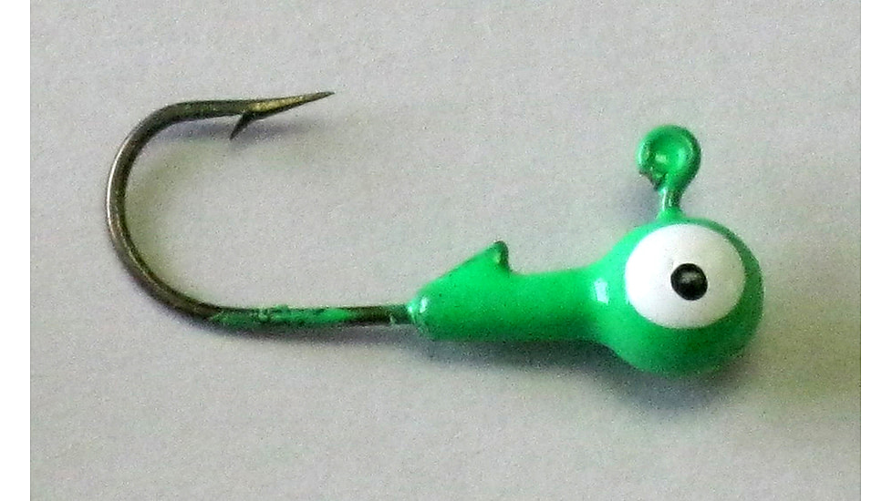 Kalins Fishing Kalin Roundhead Jig, 3/8oz, 2/0 Hook, Lime Green, 8/Pack, RH38-13