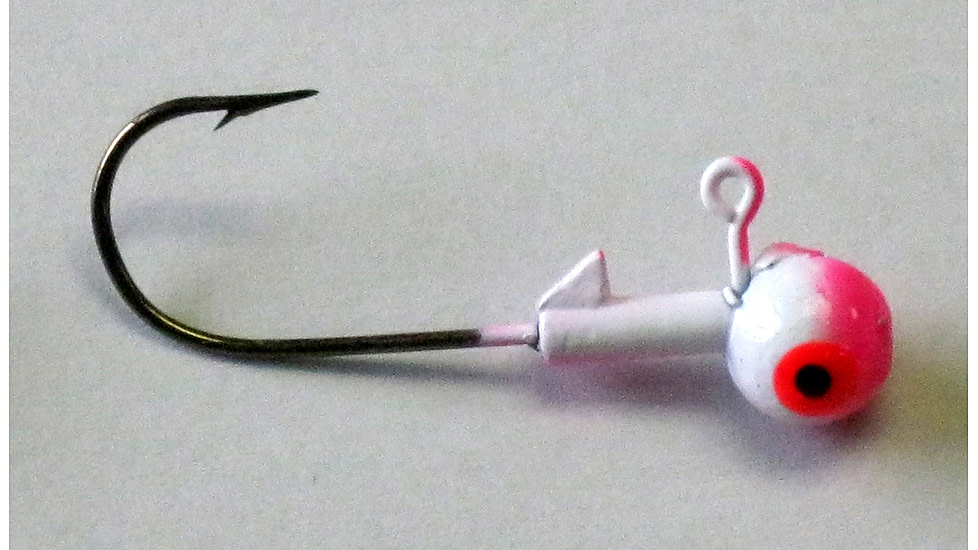 Kalins Fishing Kalin Roundhead Jig, 3/8oz, 2/0 Hook, Pink/White, 8/Pack, RH38-4