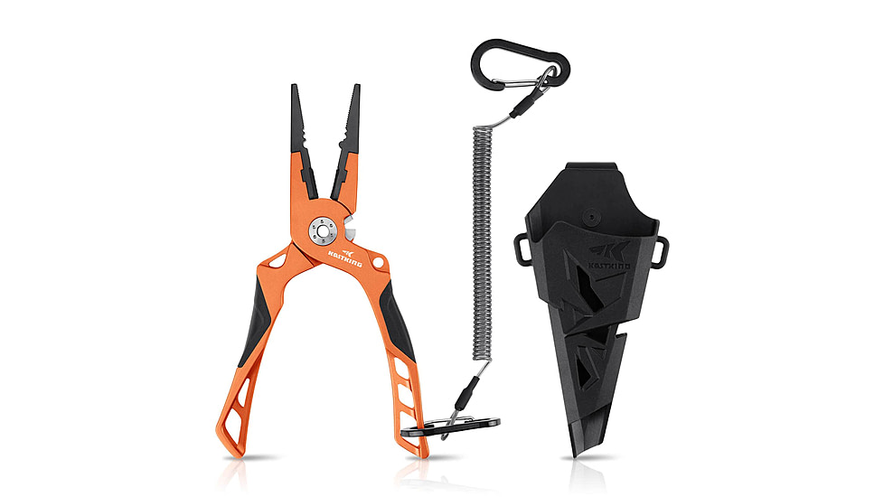 Kast King Gila Aluminum Straight Nose Plier, Burnt Orange, 7.5in, KKTATLSPLR8SALGIBTO