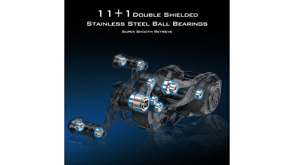 Kast King Kestrel Elite Magnesium Frame BFS Finesse Baitcasting Reel, Left, KKRLCSTKSEBFS84LSCG