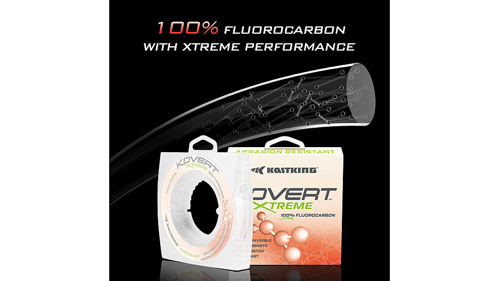 Kast King Kovert Xtreme Fluorocarbon Fishing Line, Clear, 4 lb/200 yd, KKLIFLOKX200YCL4