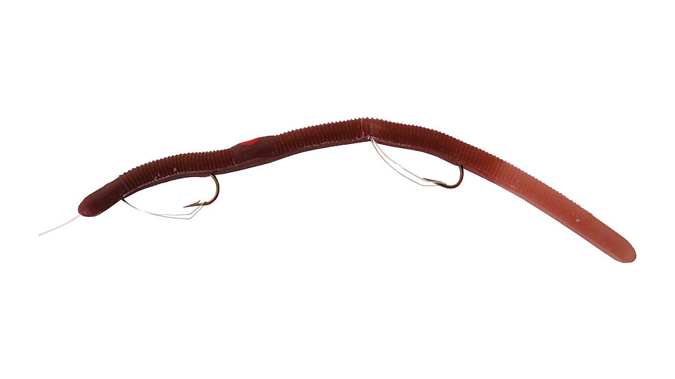 Kellys Two-Hook Weedless Pre-Rigged Plastic Worm, 5 1/2in, Sz 4 Hooks, Neutral Clear Tail, KW104NCT