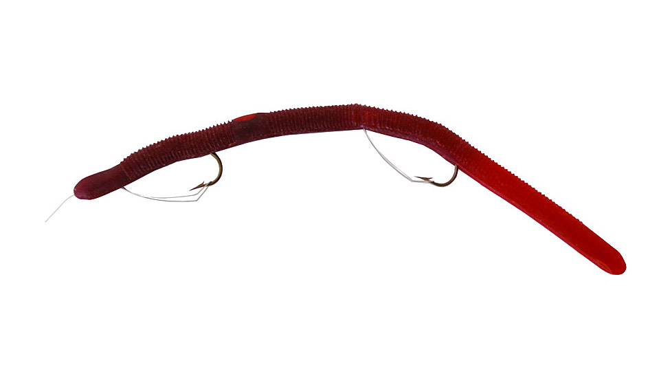Kellys Two-Hook Weedless Pre-Rigged Plastic Worm, 5 1/2in, Sz 4 Hooks, Peachie Natural, KW104-PN