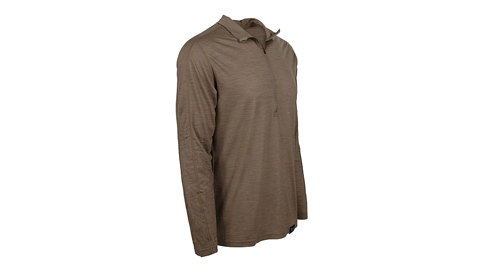 Kings Camo XKG Foundation 150 Merino 1/4 Zip Tee - Mens, Khaki, L, XKG4117-KHK-L