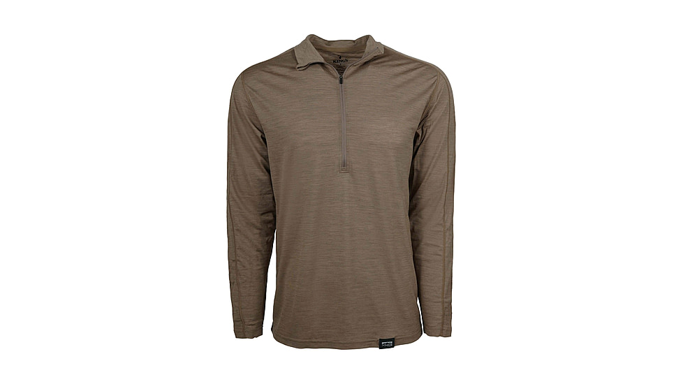 Kings Camo XKG Foundation 150 Merino 1/4 Zip Tee - Mens, Khaki, L, XKG4117-KHK-L