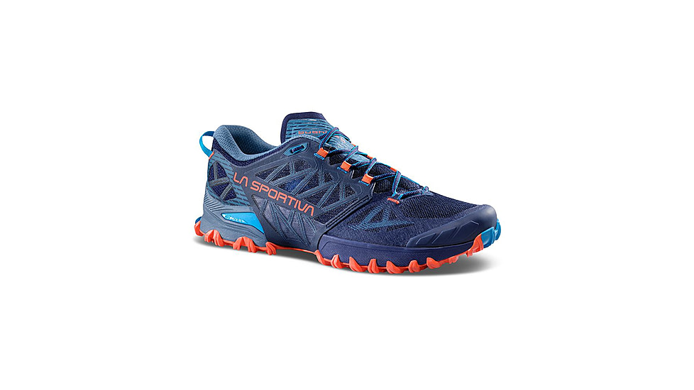 La Sportiva Bushido III Road Running Shoes - Mens, Deep Sea/Cherry Tomato, 46.5, 56S-643322-46.5